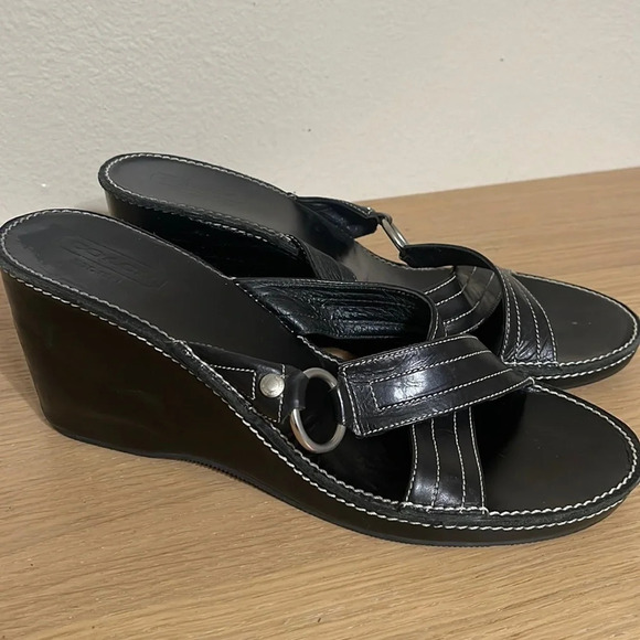 Coach "Tatianna" Calf Leather Wedge Sandals size 11 - Picture 1 of 16